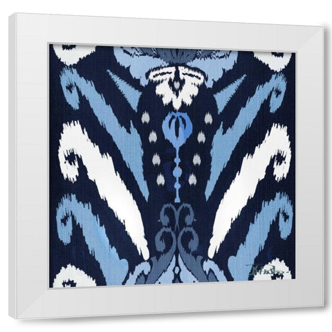 Flourish Square with Border I White Modern Wood Framed Art Print by Pinto, Patricia