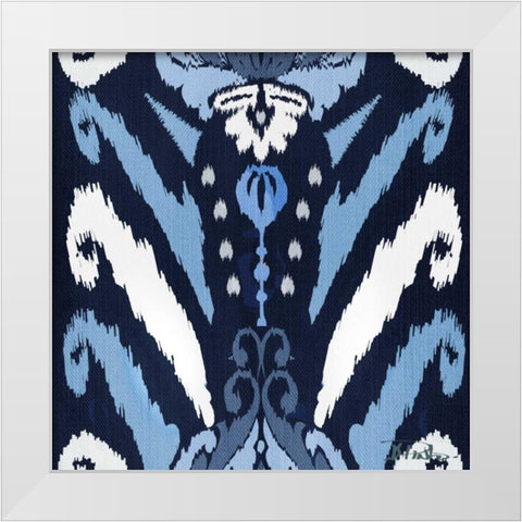 Flourish Square with Border I White Modern Wood Framed Art Print by Pinto, Patricia