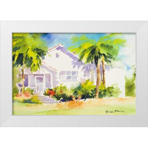 Beach Cottage I White Modern Wood Framed Art Print by Slivka, Jane