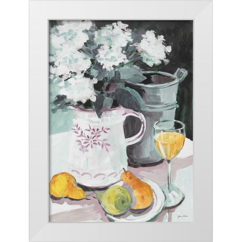 Pitcher of Flowers White Modern Wood Framed Art Print by Slivka, Jane