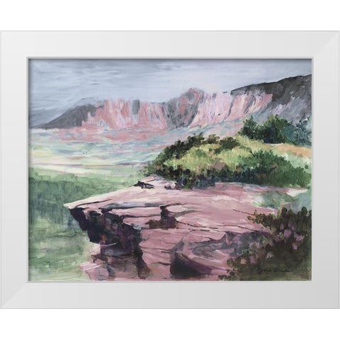 Quiet Colorful View White Modern Wood Framed Art Print by Slivka, Jane
