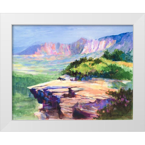 Colorful View White Modern Wood Framed Art Print by Slivka, Jane