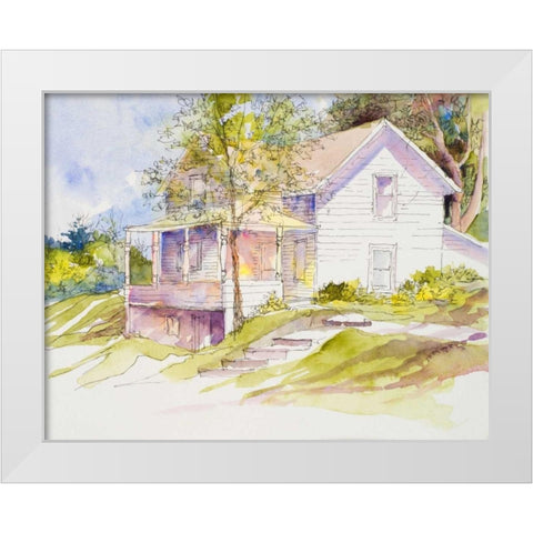 Colorful View White Modern Wood Framed Art Print by Slivka, Jane