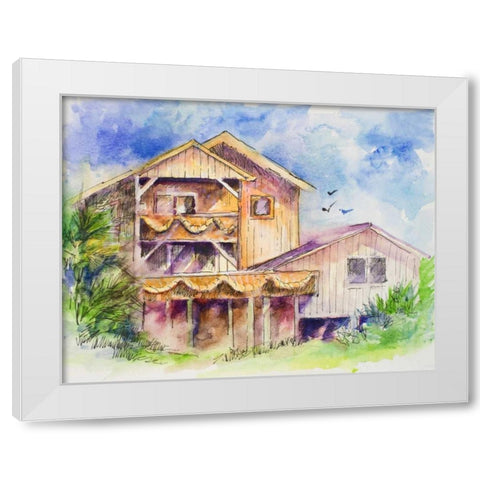 Folly Beach White Modern Wood Framed Art Print by Slivka, Jane