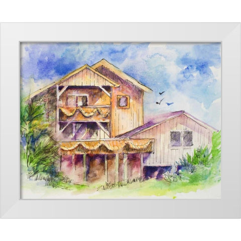 Folly Beach White Modern Wood Framed Art Print by Slivka, Jane
