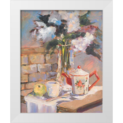 Tea Rose White Modern Wood Framed Art Print by Slivka, Jane
