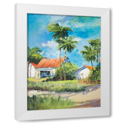 House on the Beach White Modern Wood Framed Art Print by Slivka, Jane