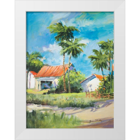 House on the Beach White Modern Wood Framed Art Print by Slivka, Jane