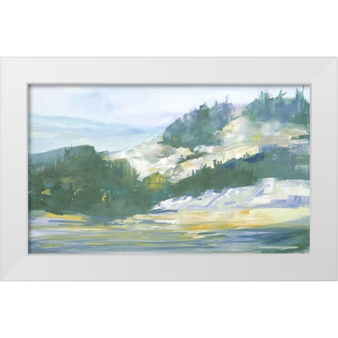 Morning On The Island White Modern Wood Framed Art Print by Slivka, Jane