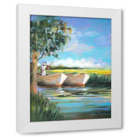 On the Water White Modern Wood Framed Art Print by Slivka, Jane