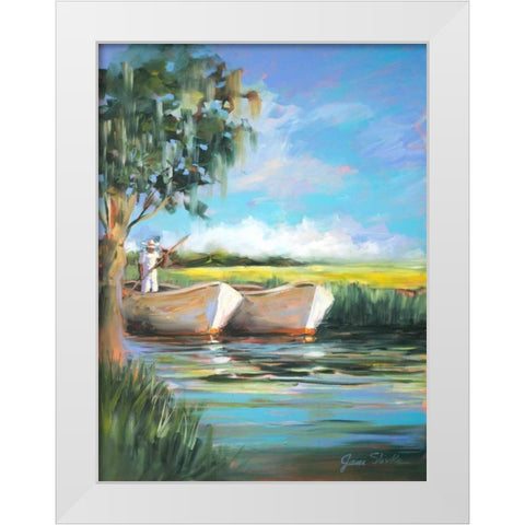 On the Water White Modern Wood Framed Art Print by Slivka, Jane