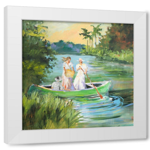 Out for a Row White Modern Wood Framed Art Print by Slivka, Jane