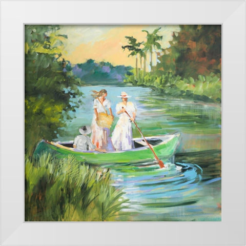 Out for a Row White Modern Wood Framed Art Print by Slivka, Jane