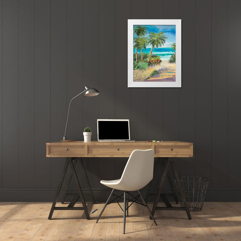 Palm Path White Modern Wood Framed Art Print by Slivka, Jane
