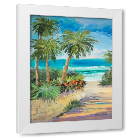 Palm Path White Modern Wood Framed Art Print by Slivka, Jane