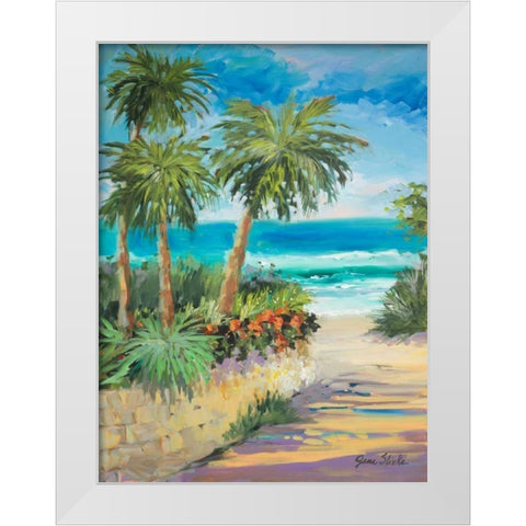 Palm Path White Modern Wood Framed Art Print by Slivka, Jane