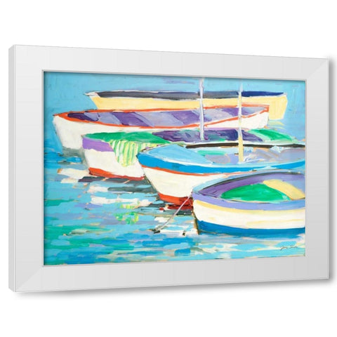 Row Your Boats White Modern Wood Framed Art Print by Slivka, Jane