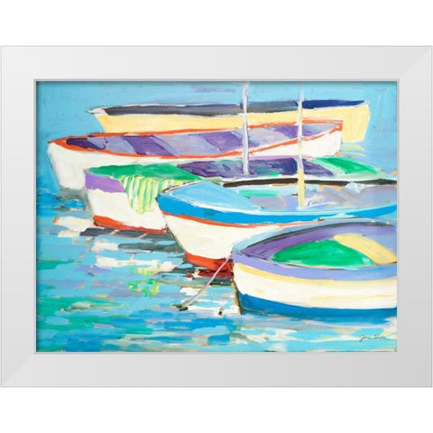 Row Your Boats White Modern Wood Framed Art Print by Slivka, Jane
