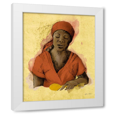 Sketched Woman in Color I White Modern Wood Framed Art Print by Slivka, Jane