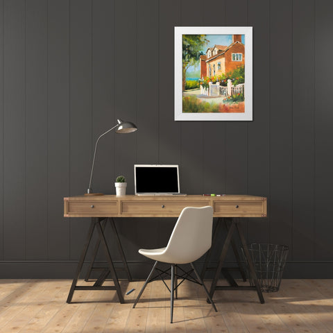 Summertime Cottage White Modern Wood Framed Art Print by Slivka, Jane