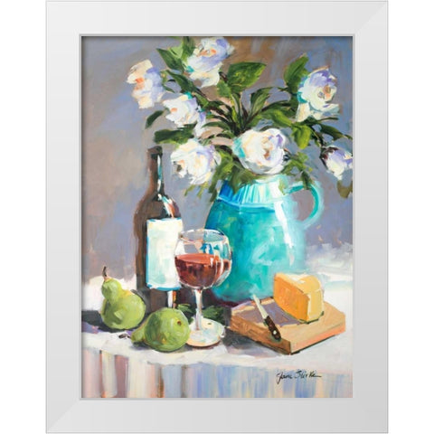 White Peonies I White Modern Wood Framed Art Print by Slivka, Jane