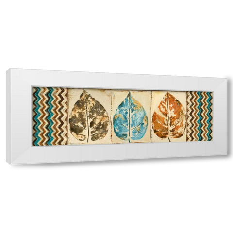 Chevron Leaves Panel II White Modern Wood Framed Art Print by Pinto, Patricia