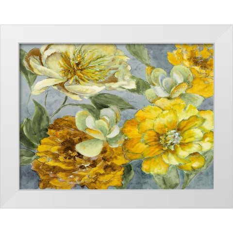 Savvy with Yellow Succulents White Modern Wood Framed Art Print by Loreth, Lanie