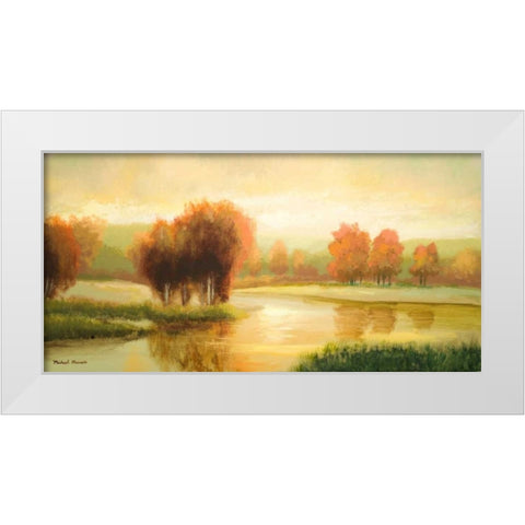 Natures Glow II White Modern Wood Framed Art Print by Marcon, Michael