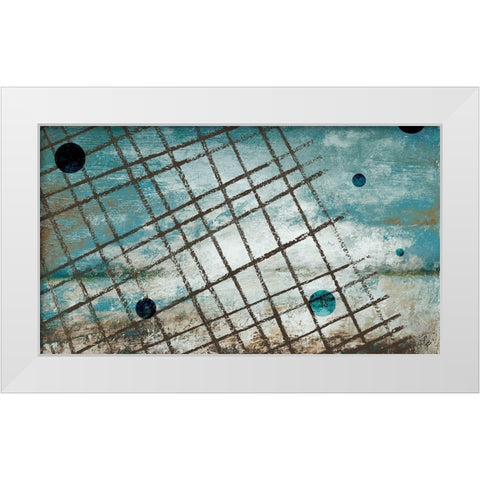 Return to the Blue Abstract I White Modern Wood Framed Art Print by Marcon, Michael
