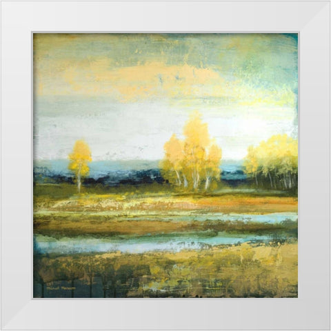 Marsh Lands I White Modern Wood Framed Art Print by Marcon, Michael