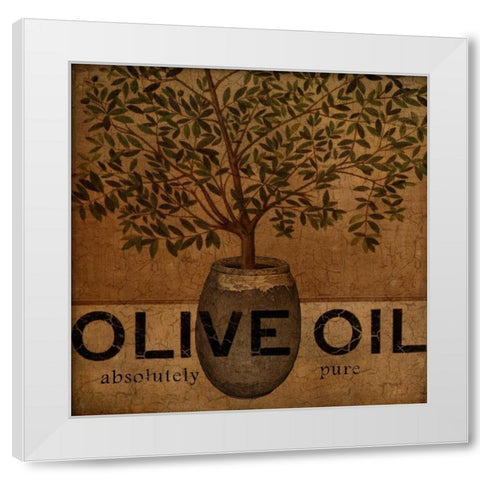 Olive Oil White Modern Wood Framed Art Print by Albert, Beth