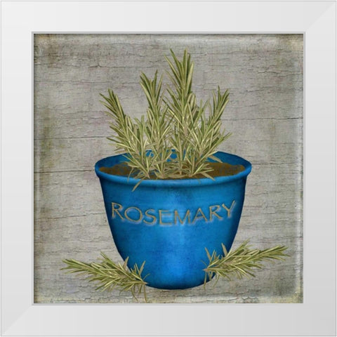 Herb Rosemary White Modern Wood Framed Art Print by Albert, Beth