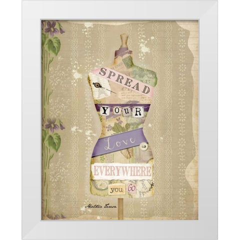 Spread Your Love White Modern Wood Framed Art Print by Albert, Beth
