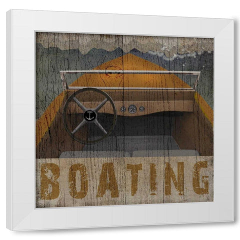 Boating White Modern Wood Framed Art Print by Albert, Beth