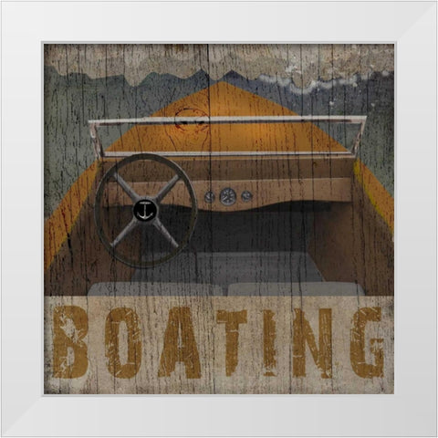 Boating White Modern Wood Framed Art Print by Albert, Beth