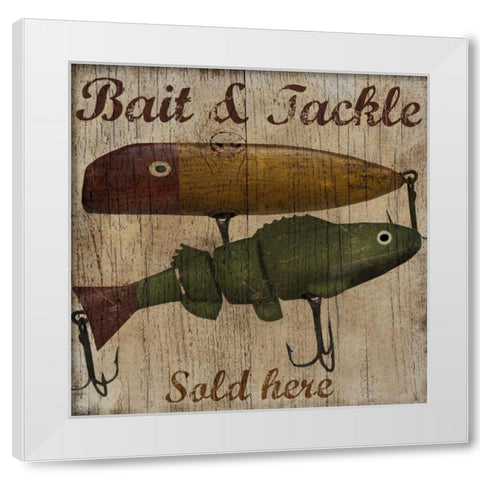 Bait and Tackle White Modern Wood Framed Art Print by Albert, Beth