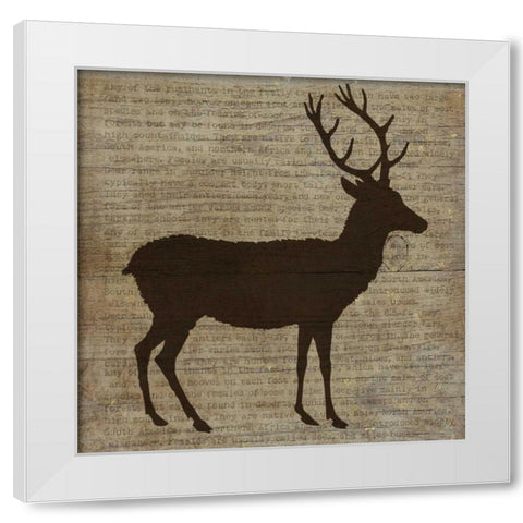 Deer White Modern Wood Framed Art Print by Albert, Beth