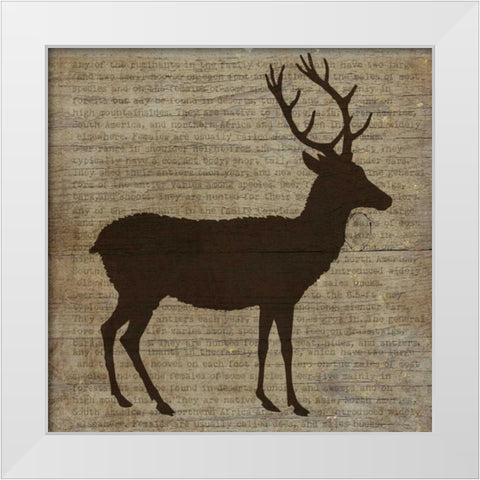 Deer White Modern Wood Framed Art Print by Albert, Beth