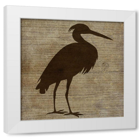 Heron White Modern Wood Framed Art Print by Albert, Beth