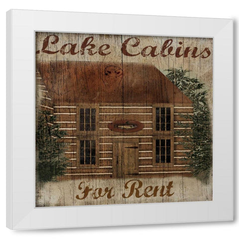 Lake Cabin White Modern Wood Framed Art Print by Albert, Beth