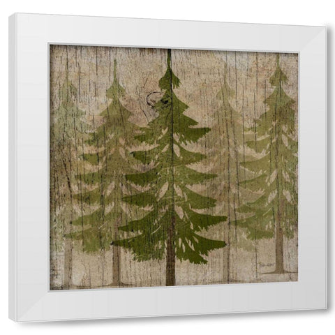 Pines White Modern Wood Framed Art Print by Albert, Beth