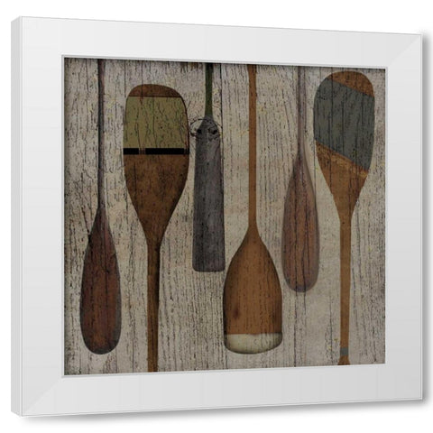 Lake Oars II White Modern Wood Framed Art Print by Albert, Beth