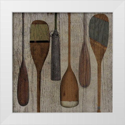 Lake Oars II White Modern Wood Framed Art Print by Albert, Beth