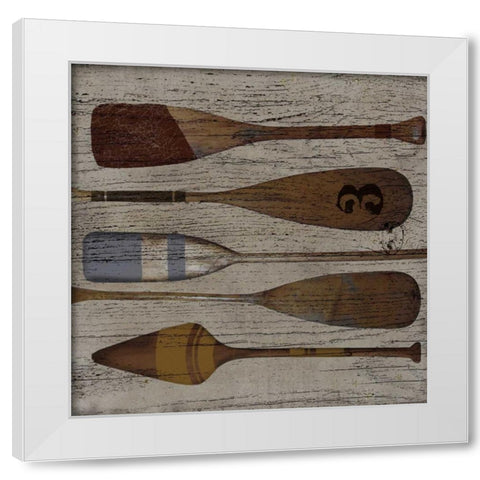 Lake Oars III White Modern Wood Framed Art Print by Albert, Beth