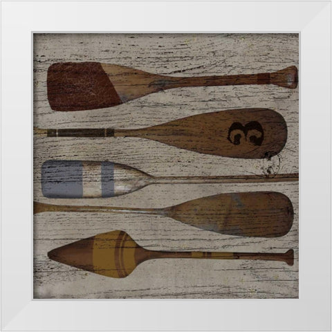 Lake Oars III White Modern Wood Framed Art Print by Albert, Beth