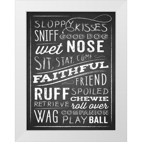 Sloppy Kisses White Modern Wood Framed Art Print by Drotz, Dallas