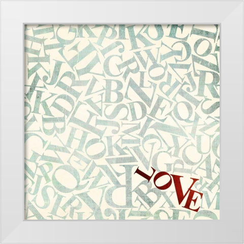 Love White Modern Wood Framed Art Print by Drotz, Dallas