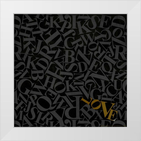 Love II White Modern Wood Framed Art Print by Drotz, Dallas