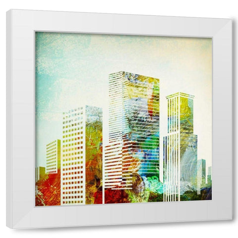 City II White Modern Wood Framed Art Print by Drotz, Dallas