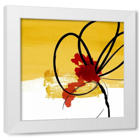 Floral White Modern Wood Framed Art Print by Drotz, Dallas